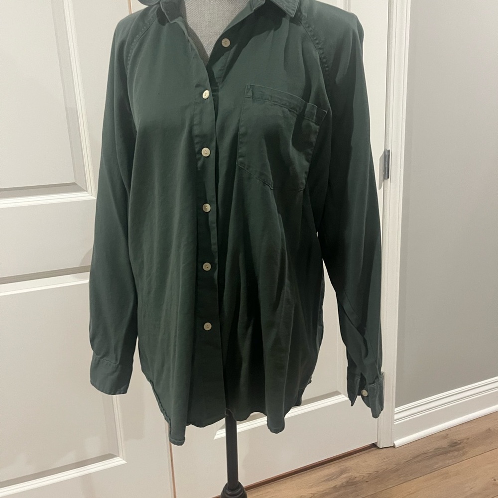 Dark Green Button-Up Shirt